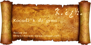 Kocsák Ágnes névjegykártya