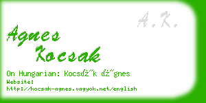 agnes kocsak business card